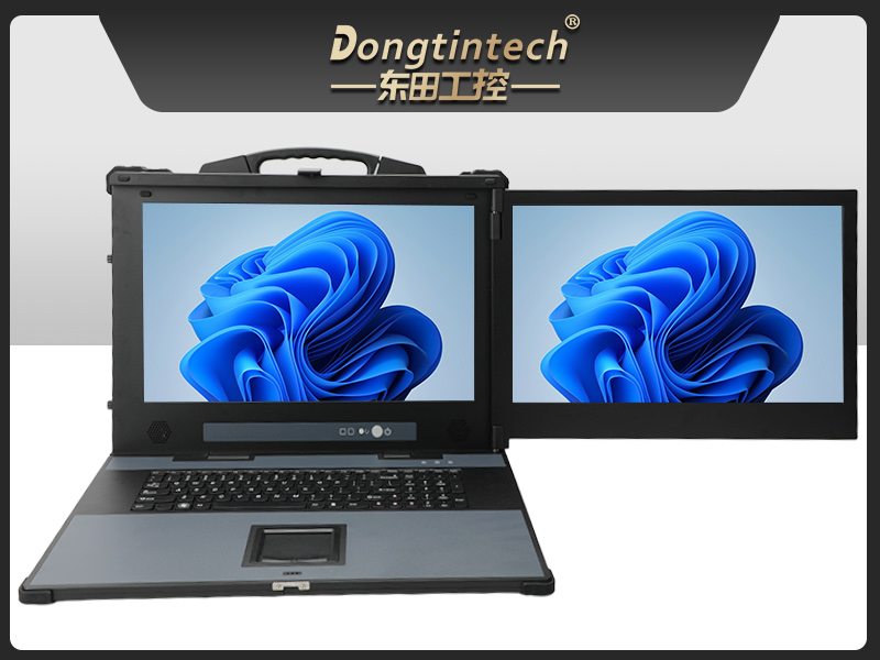 下翻雙屏加固便攜機,17.3英寸高亮觸控工業(yè)主機,戶外設(shè)備巡檢,DTG-1427ZD-BH610MA